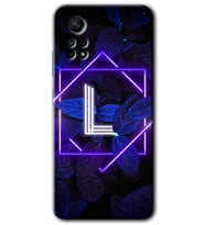 Redmi Note 12 Pro 4G Kılıf HD Desen Baskılı Kılıf - Dark Neon Yaprak L Harfi