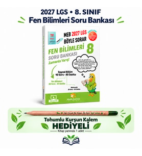 SİNAN KUZUCU YAYINLARI 2027 Lgs 8.sınıf Fen Bilimleri Soru Bankası Kurşun Kalem Hediyeli
