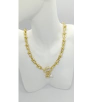İnci ve Top Detaylı Gold Premium Zincir Kolye (40+5 cm)