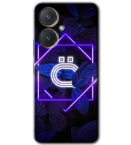 Vivo Y27 Kılıf HD Desen Baskılı Kılıf - Dark Neon Yaprak Ö Harfi