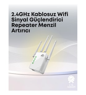 Mey İthalat® Yüksek Hızlı Parazit Önleyici WiFi Repeater Router