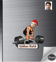 Kişiye Özel Yılbaşı Erkek Ahşap Magnet -5