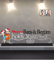 Kişiye Özel Yılbaşı Sevgili Karikatürlü Kolay Yetişmiyor Ahşap Biblo Model-7