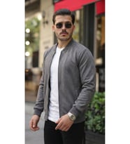 Erkek Scuba Süet Kumaş Bomber Hırka