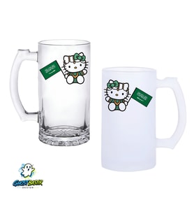 Saudi Hello Kitty Kulplu Bira Bardağı Buzlu veya Şeffaf Seçenekli 0346