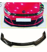 Vw Scirocco R Beyaz Renkli Şeritli Dilli Ön Lip 4 Prç Parlak Siyah ABS