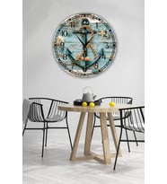 bilge Tasarım retro Duvar Saati 35 x 35 CM (Çok Renkli)