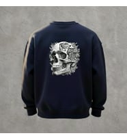Anatomical Skull – Lacivert Anatomik Kurukafa Baskılı Unisex Sweatshirt