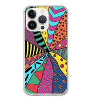 PrintiFy Apple iPhone 13 Pro Max Uyumlu Retro Color 4 Baskılı Şeffaf Köşe Korumalı Antişok Kılıf