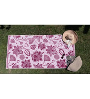 Kadife Tropik Desenli 90x180 cm Outlet Plaj Havlusu Baveno (Fuşya)