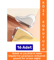 Pratik Çocuk Bebek Güvenlik Masa Komodin Mobilya Çarpma Önleyen Silikon Köşe Kenar Koruyucu 16 Adet