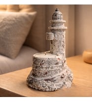 Deniz Feneri İçinde Dekoratif Mum Kokulu Doğal Soya El Yapımı MUM 20 CM