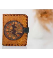 Cadı Figürlü Küçük Cüzdan Etnik Bohem Retro Style - Hardal