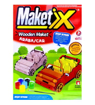 MAKET BOYANABİLİR AHŞAP ARABA MAKETİ 6 RENK AKRİLİK BOYA AHŞAP ARABA EĞİTİCİ OYUNCAK AHŞAP BOYAMA