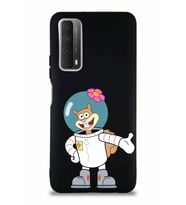 Huawei Y7A Soft Premier Kapak Sandy Tasarımlı Silikon Kılıf - Siyah (Şeffaf)