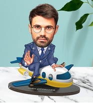 Kişiye Özel Erkek Pilot Tasarımlı Karikatür Biblo