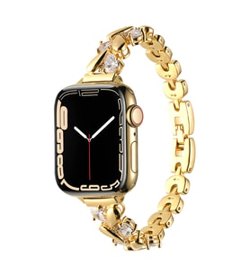 Apple Watch 40mm Uyumlu Kordon Metal Taşlı Luxury Paslanmaz Zore KRD-103 Kayış