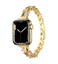Apple Watch 40mm Uyumlu Kordon Metal Taşlı Luxury Paslanmaz Zore KRD-103 Kayış