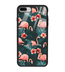 iPhone 7 Plus Flamingo Leaf Tasarımlı Glossy Telefon Kılıfı