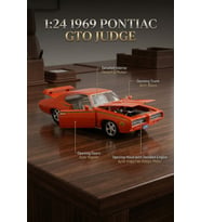 Motor Max 1:24 1969 Pontiac Gto Judge Turuncu Diecast Model Araba Lisanslı Açılır Kapı ve Kaput