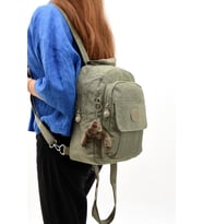 Body Bag Göğüs Çantası Sırt Çantası Çok Cepli Hafif Klinkır Kumaş Bady Bag Çok Cepli  30*22 Cm (Bej)