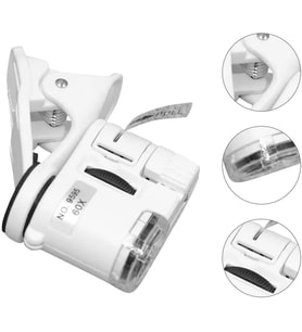60X Mini Cep Telefonu Için Mandallı Mikroskop Uv Ledli Büyüteç Model AL2431