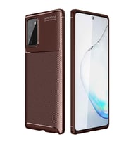 Samsung Galaxy Note 20 Karbon Desenli Negro Silikon Kılıf (Kahverengi)