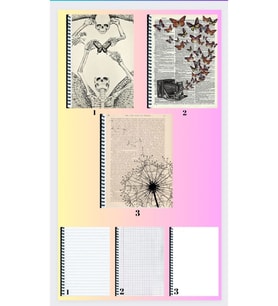 Nostaljik vintage 3 adet defter A4 büyük boy çizgili_kareli_çizgisiz