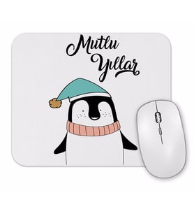 Sevimli Penguen İle Mutlu Yıllar Mouse Pad