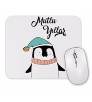Sevimli Penguen İle Mutlu Yıllar Mouse Pad