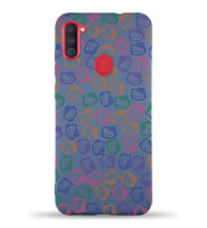 Samsung Galaxy M11 Uyumlu Lansman Kılıf Hello Kitty Tasarımlı İçi Kadife Kapak-Petrol Mavisi (Şeffaf)