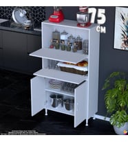Eliusta Vento 75 cm Çok Amaçlı Mutfak Kiler Dolabı Üst Kapaklı Banyo Ayakkabılık Boy Mutfak Dolabı 75x150x32