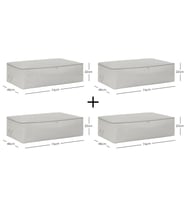 Ocean Home Textile 4'lü Mega Boy Gri Balıksırtı Baza Altı Hurç Set 74 x 46 x 22 cm