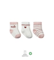 3'Lü Penye Boy And Girl Soket Çorap BS10114 Pembe