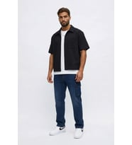 Erkek Regular Fit Kargo Cepli Jean Pantolon (Koyu Mavi)
