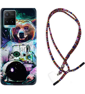 Vivo Y11S Y21S Y20 Y20S Y70 Kılıf Boyun Asklı Rasta Silikon Astronot Panda 1755