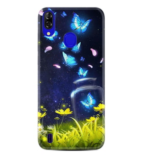 Reeder P13 Blue Plus Kılıf Desenli Silikon Neon Butterflys 1309