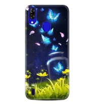 Reeder P13 Blue Plus Kılıf Desenli Silikon Neon Butterflys 1309