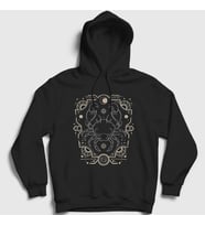Presmono Unisex Siyah Cancer Zodiac Hediye Yengeç Burcu Kapüşonlu Sweatshirt 526601tt