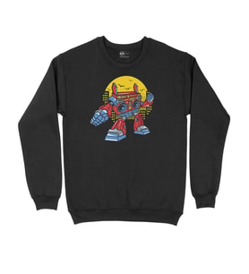 Boom Box Robotlu Siyah Sweatshirt