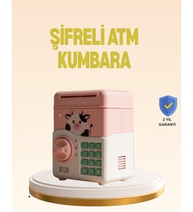 Çocuklar İçin Pembe Atm Görünümlü Elektronik Kumbara