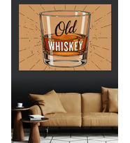 Old Whiskey Klasik Tasarım Dekoratif Kanvas - Mdf Ahşap Tablo