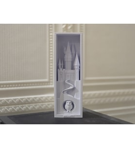 ART3 COLLECTION Hogwarts Şatosu ve Baykuş Kitaplık Süsü - Dekoratif Book Nook Fantastik Diorama Beyaz
