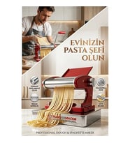 Kırmızı Makarna Makinesi 9 Ayarlı - Profesyonel Çelik Erişte Spagetti Açma Makinası 723139