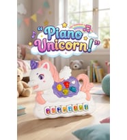 Eğitici Müzikli ve Işıklı Unicorn Piyano - Hayvan Sesli Bebek Oyuncağı - Gelişim Destekleyici Hediye