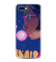 Oppo A5S A15 A16 A54 A55 A73 A74 Kılıf Desemli Silikon Sakız ve Kız 1767