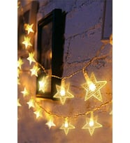 3 Metre Pilli Minik Yıldız LED Işık, Yılbaşı Ağaç Işığı, Noel Işıklandırması, Ev Parti Kamp Işığı (Sarı)