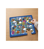 Halloween Pattern Tasarımlı 24 Parça Ahşap Çocuk Puzzle