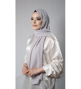 Violet Desenli Şal Şifon Kumaş Kareli Çizgili 202107_21