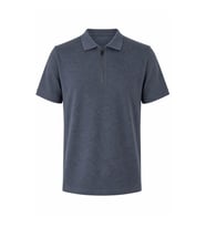 Trender Likralı Petek Yakalı Yarım Fermuarlı Petrol Erkek Polo Yaka T-shirt 2938